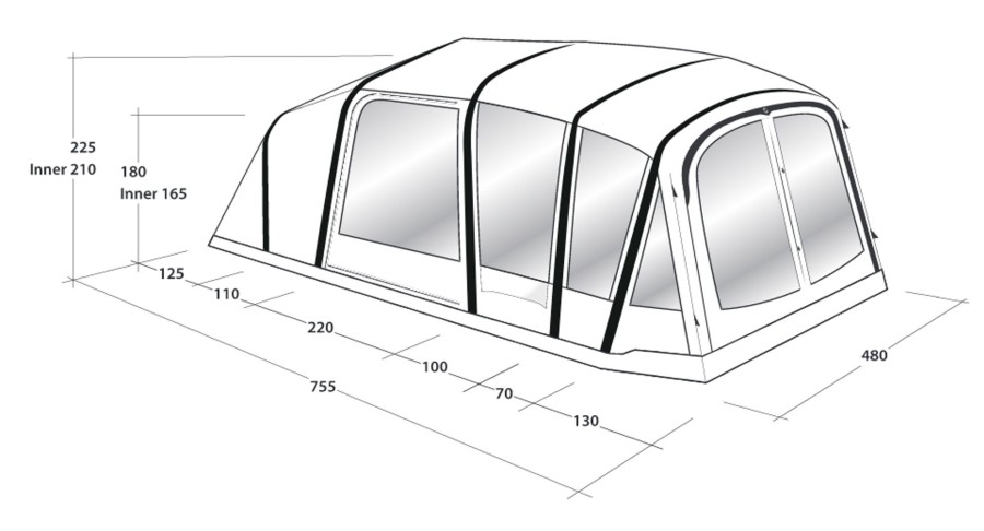 Camping Outwell Ex Demo Tents & Camping | Outwell Jacksondale 7Pa Inflatable Tent Package - Demo Model Green