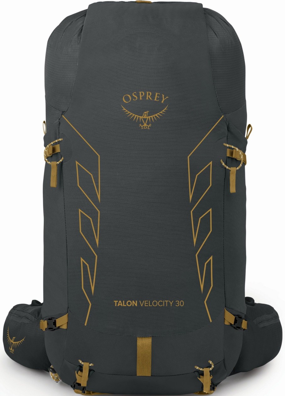 Rucksacks Osprey Fast & Light Rucksacks And Vests | Osprey Mens Talon Velocity 30 Rucksack - Dark Charcoal-Tumbleweed Yellow Grey