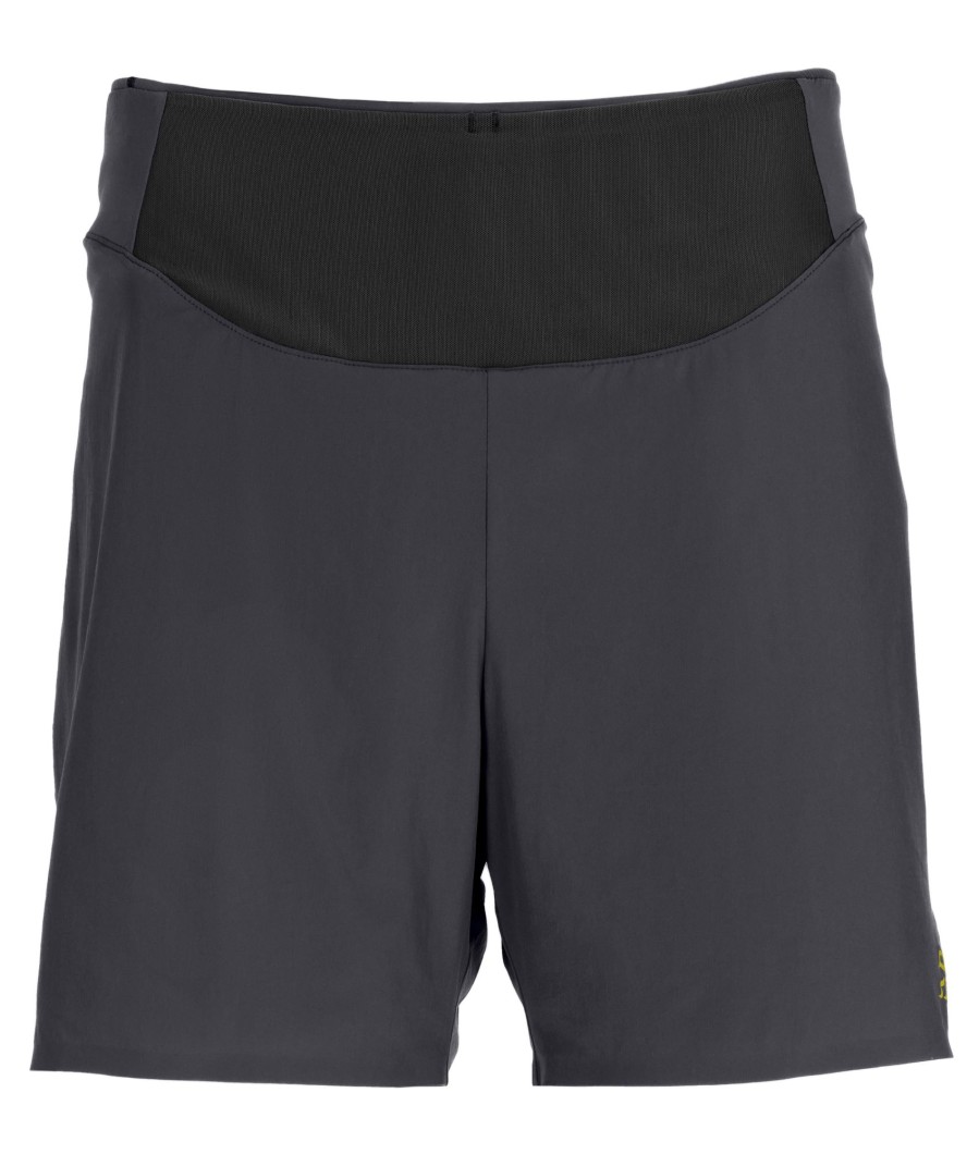 Clothing Rab Shorts | Rab Mens Talus Trail Shorts - Ebony Zest Black