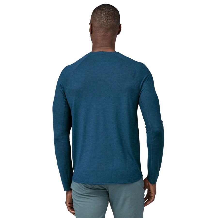 Clothing Patagonia T Shirts & Base Layers | Patagonia Mens Long Sleeved Cap Cool Trail Shirt - Lagom Blue