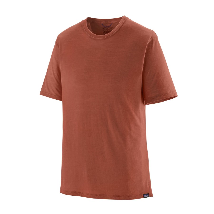 Clothing Patagonia T Shirts & Base Layers | Patagonia Mens Capilene Cool Merino Shirt - Burl Red