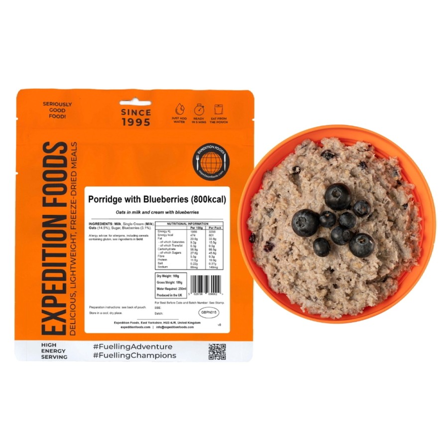 Equipment Expedition Foods Breakfast | Expedition Foods Porridge With Blueberries - 800Kcal Orange