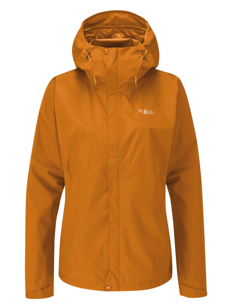 Clothing Rab Waterproof Jackets | Rab Womens Downpour Eco Jacket - Marmalade Orange