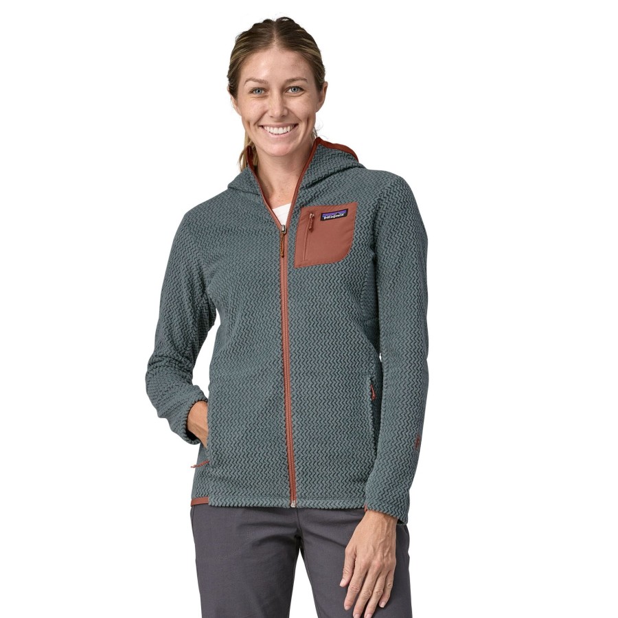 Clothing Patagonia Fleece & Mid Layer | Patagonia Womens R1 Air Full-Zip Hoody - Nouveau Green