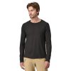 Clothing Patagonia T Shirts & Base Layers | Patagonia Mens Long Sleeved Cap Cool Trail Shirt Black