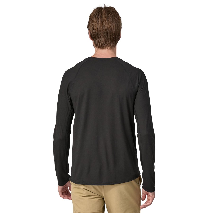 Clothing Patagonia T Shirts & Base Layers | Patagonia Mens Long Sleeved Cap Cool Trail Shirt Black