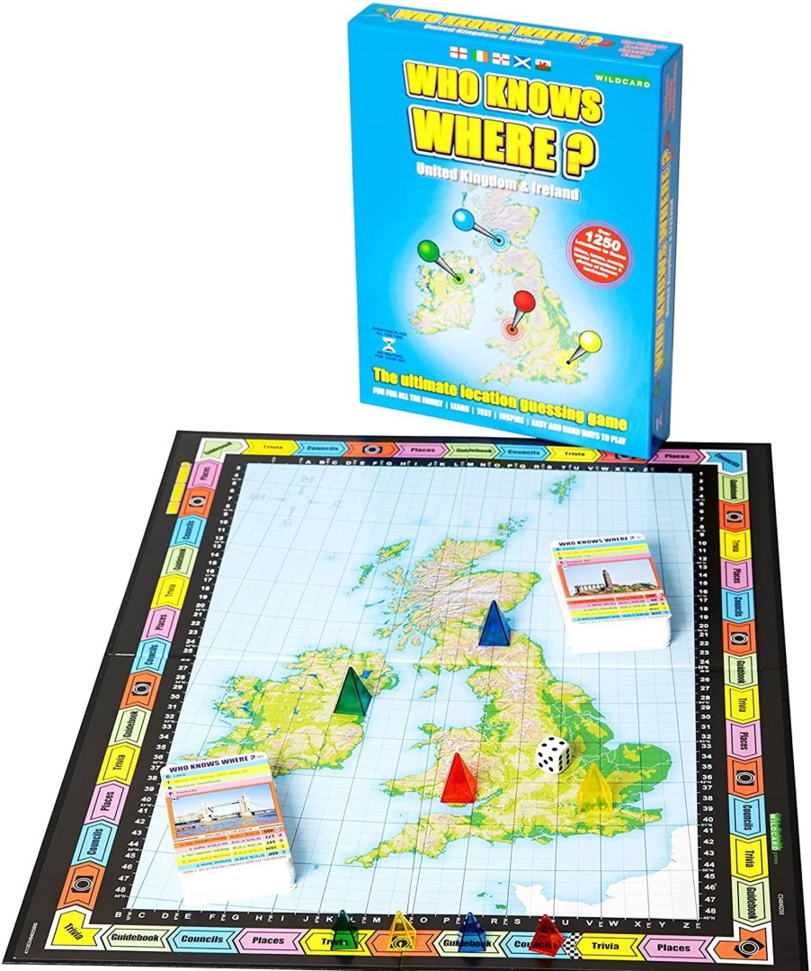 Equipment Wildcard Games Travel Accessories | Wildcard Games Who Knows Where - Uk And Ireland Game Blue