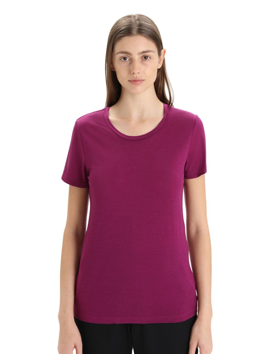 Clothing Icebreaker T Shirts & Base Layers | Icebreaker Womens Tech Lite Ii Short Sleeved Tee - Go Berry Purple