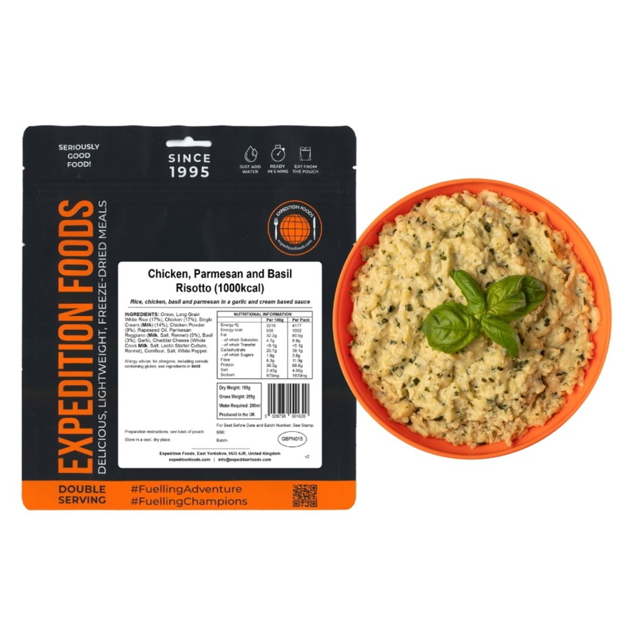 Equipment Expedition Foods Lunch/ Dinner | Expedition Foods Chicken Parmesan And Basil Risotto - 1000Kcal Black