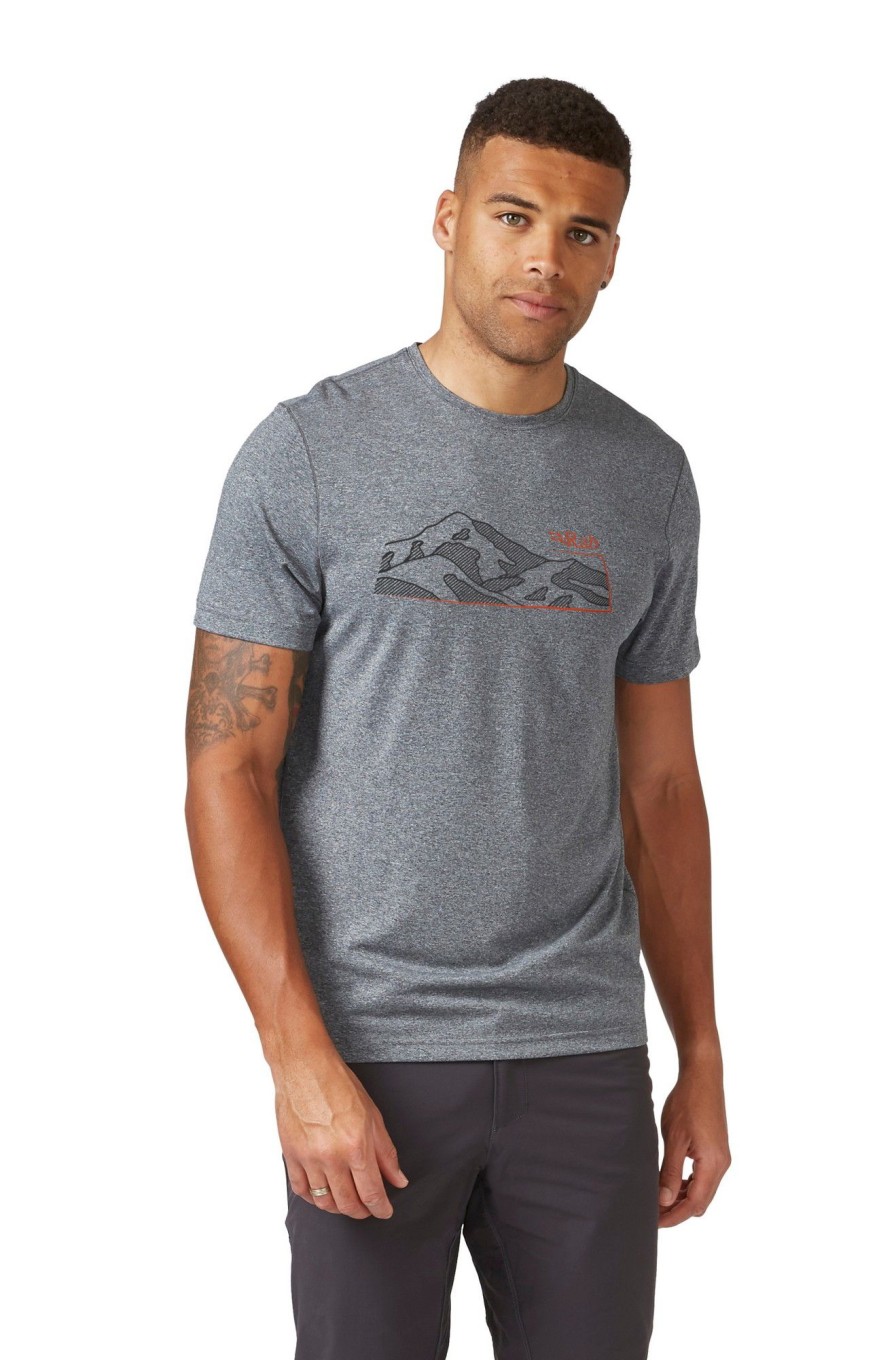 Clothing Rab T Shirts & Base Layers | Rab Mens Mantle Mountain Tee - Beluga Grey