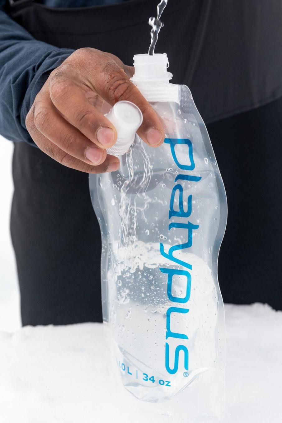 Equipment Platypus Water Bottles | Platypus Softbottle 1L - Platy Logo Clear