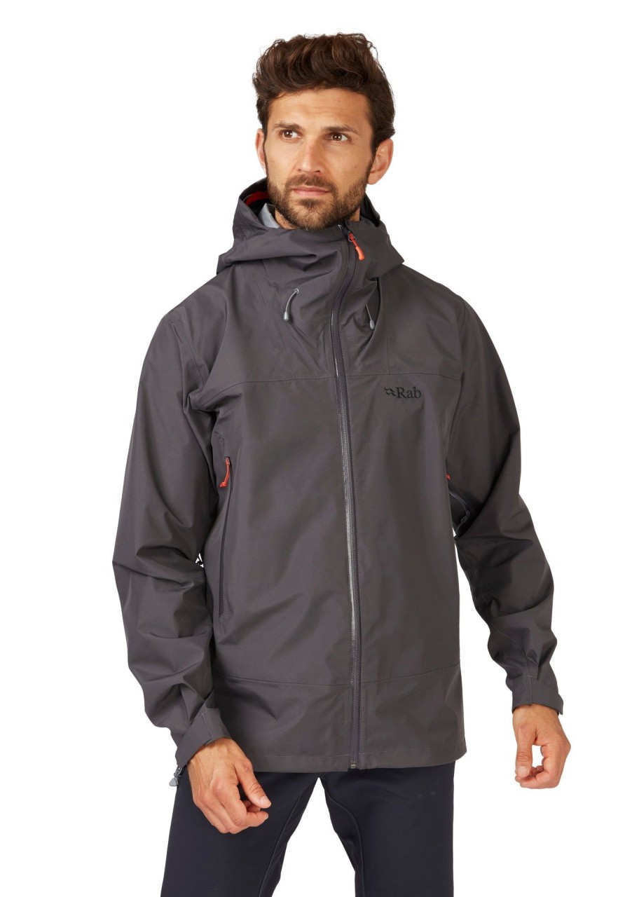 Clothing Rab Waterproof Jackets | Rab Mens Namche Gtx Jacket - Graphene Grey