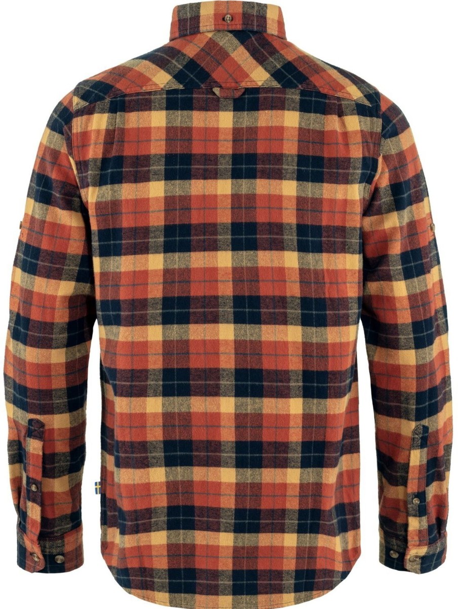 Clothing Fjallraven Shirts | Fjallraven Mens Singi Heavy Flannel Shirt - Autumn Leaf-Dark Navy Brown