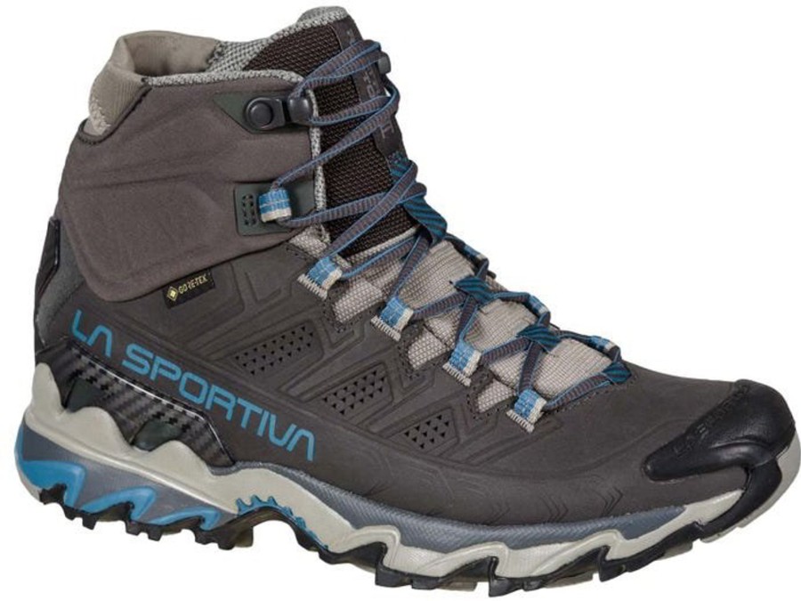 Footwear La Sportiva Mid Height Boots | La Sportiva Womens Ultra Raptor Ii Mid Leather Gtx Boots - Carbon-Atlantic Grey