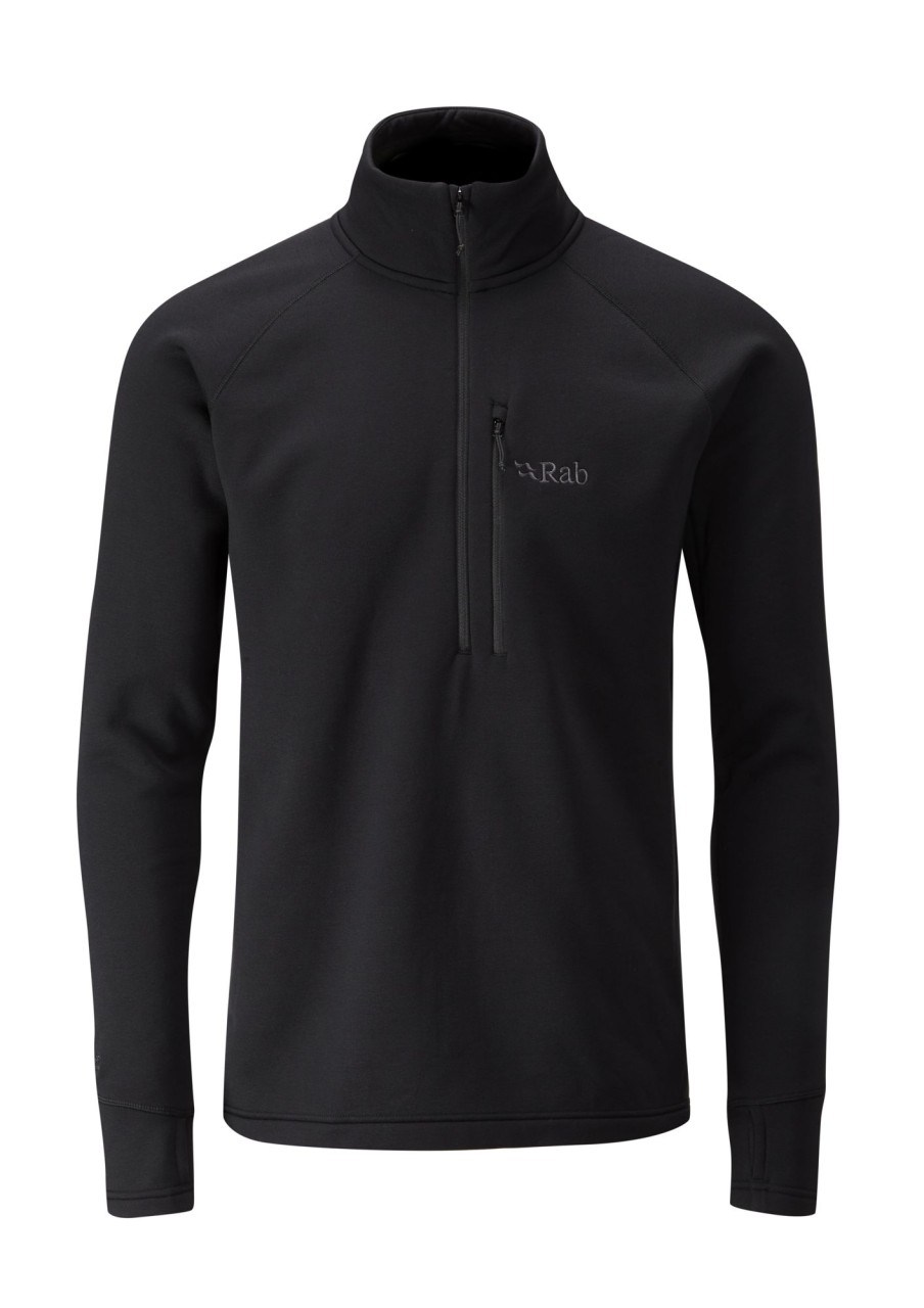 Clothing Rab Fleece & Mid Layer | Rab Mens Power Stretch Pro Pull-On Fleece Black