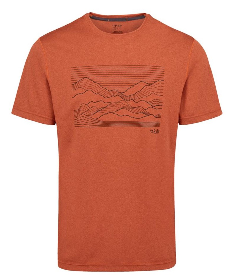 Clothing Rab T Shirts & Base Layers | Rab Mens Mantle Outline Tee Clay Red