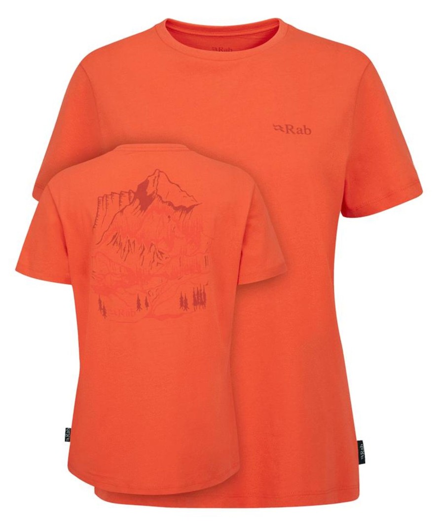 Clothing Rab T Shirts & Base Layers | Rab Womens Tuku Ridge Tee Grapefruit Red