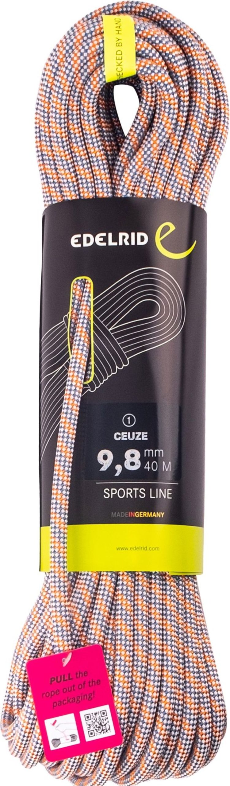 Equipment Edelrid Ropes & Slings | Edelrid Ceuze 9.8Mm X 40M Climbing Rope - Icemint-Sahara Orange