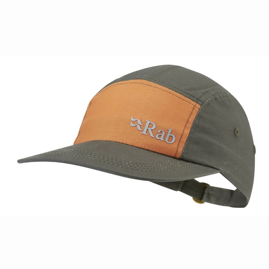 Clothing Rab Hats | Rab Venant 5 Panel Cap - Graphene-Marmalade Grey