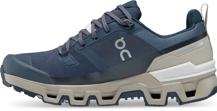 Footwear On Walking Shoes | On Womens Cloudwander Waterproof Hiking Shoes - Navy-Desert Blue