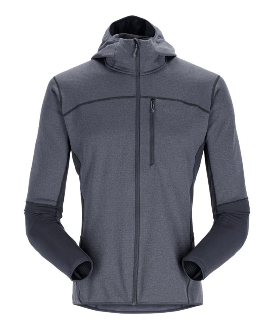 Clothing Rab Fleece & Mid Layer | Rab Mens Ascendor Hoody - Beluga Grey