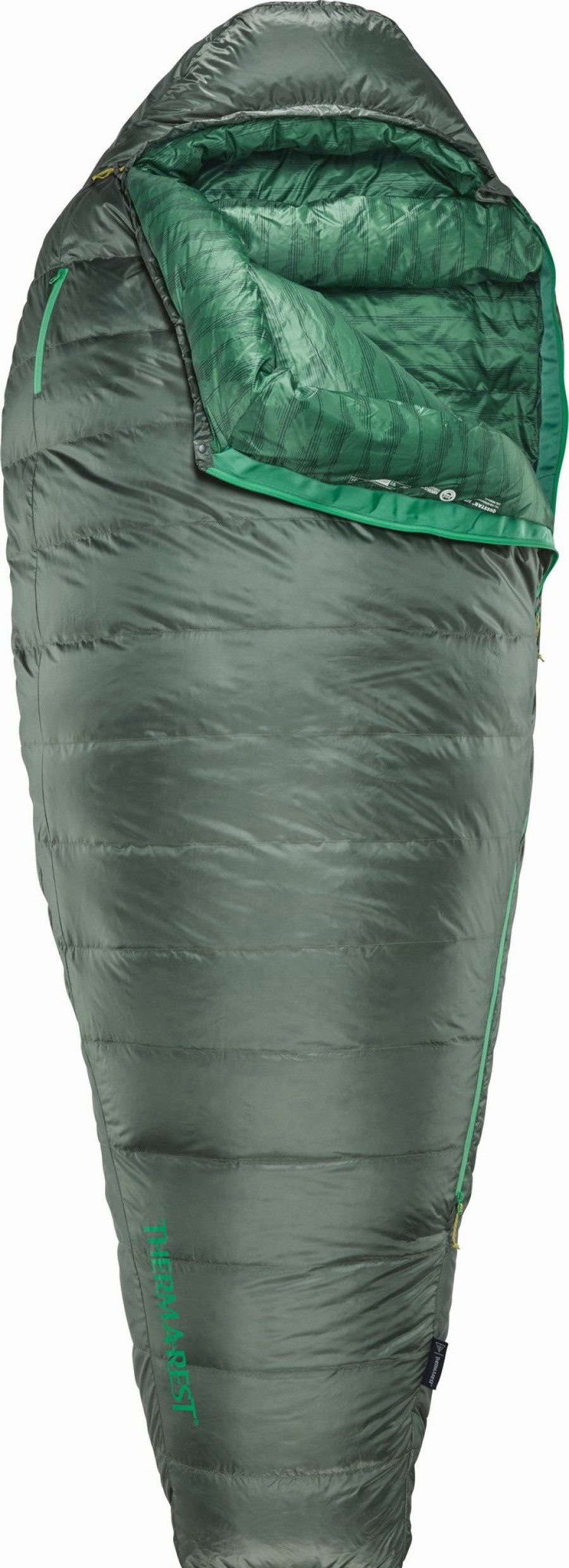 Camping Thermarest Backpacking & Lightweight Sleeping Bags | Therm-A-Rest Questar 0C Sleeping Bag - Regular Green