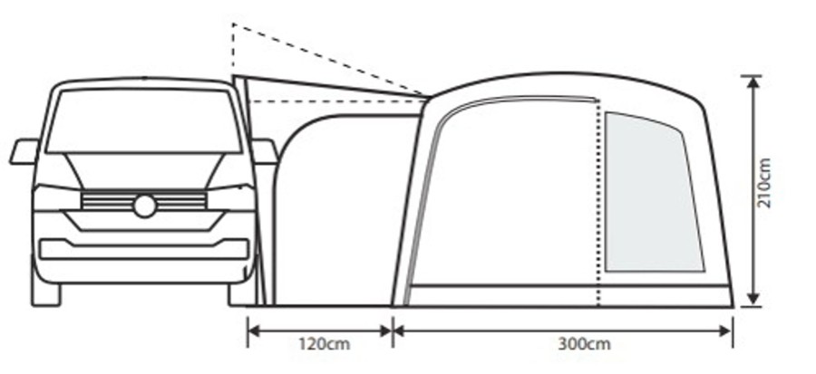 Camping Outdoor Revolution Driveaway Van Awnings | Outdoor Revolution Cayman Curl Air Mid Drive-Away Awning Grey