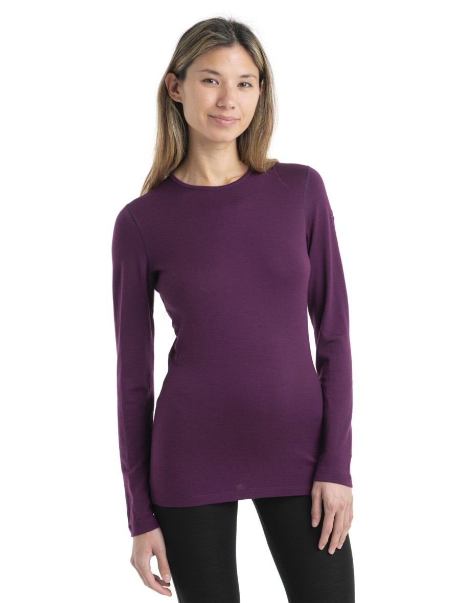 Clothing Icebreaker T Shirts & Base Layers | Icebreaker Womens 260 Tech Long Sleeved Crewe Top - Nightshade Purple