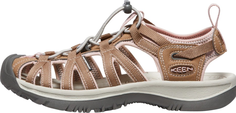 Footwear Keen Sandals | Keen Womens Whisper Sandals - Toasted Coconut-Peach Whip Brown