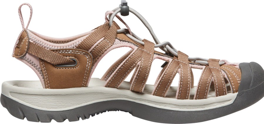 Footwear Keen Sandals | Keen Womens Whisper Sandals - Toasted Coconut-Peach Whip Brown