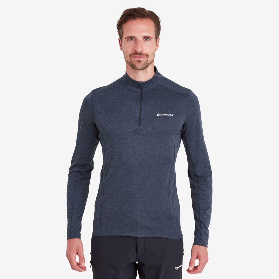 Clothing Montane T Shirts & Base Layers | Montane Mens Dart Zip Neck T-Shirt - Eclipse Blue