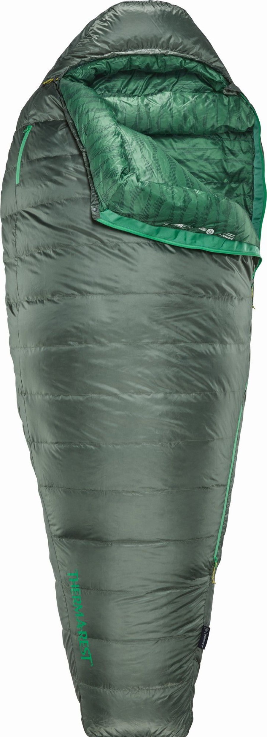 Camping Thermarest Backpacking & Lightweight Sleeping Bags | Therm-A-Rest Questar 0C Sleeping Bag - Long Length Green