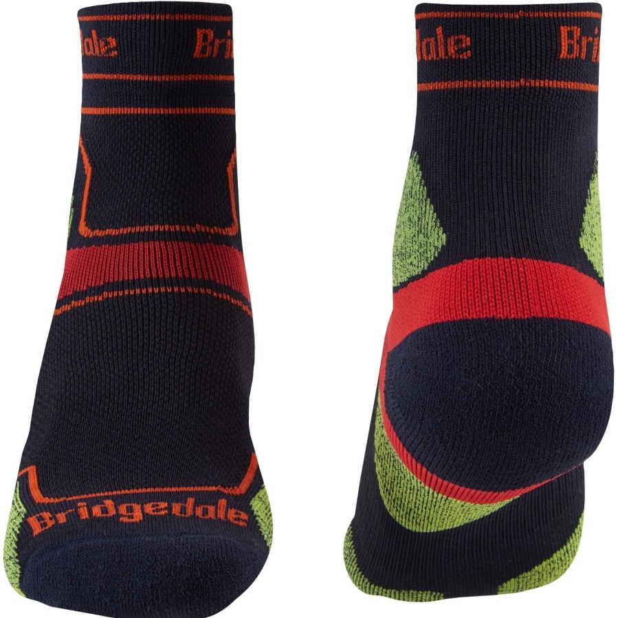 Clothing Bridgedale Socks | Bridgedale Mens Trail Run Ultralight T2 Coolmax Sport 3/4 Crew Sock - Navy Blue