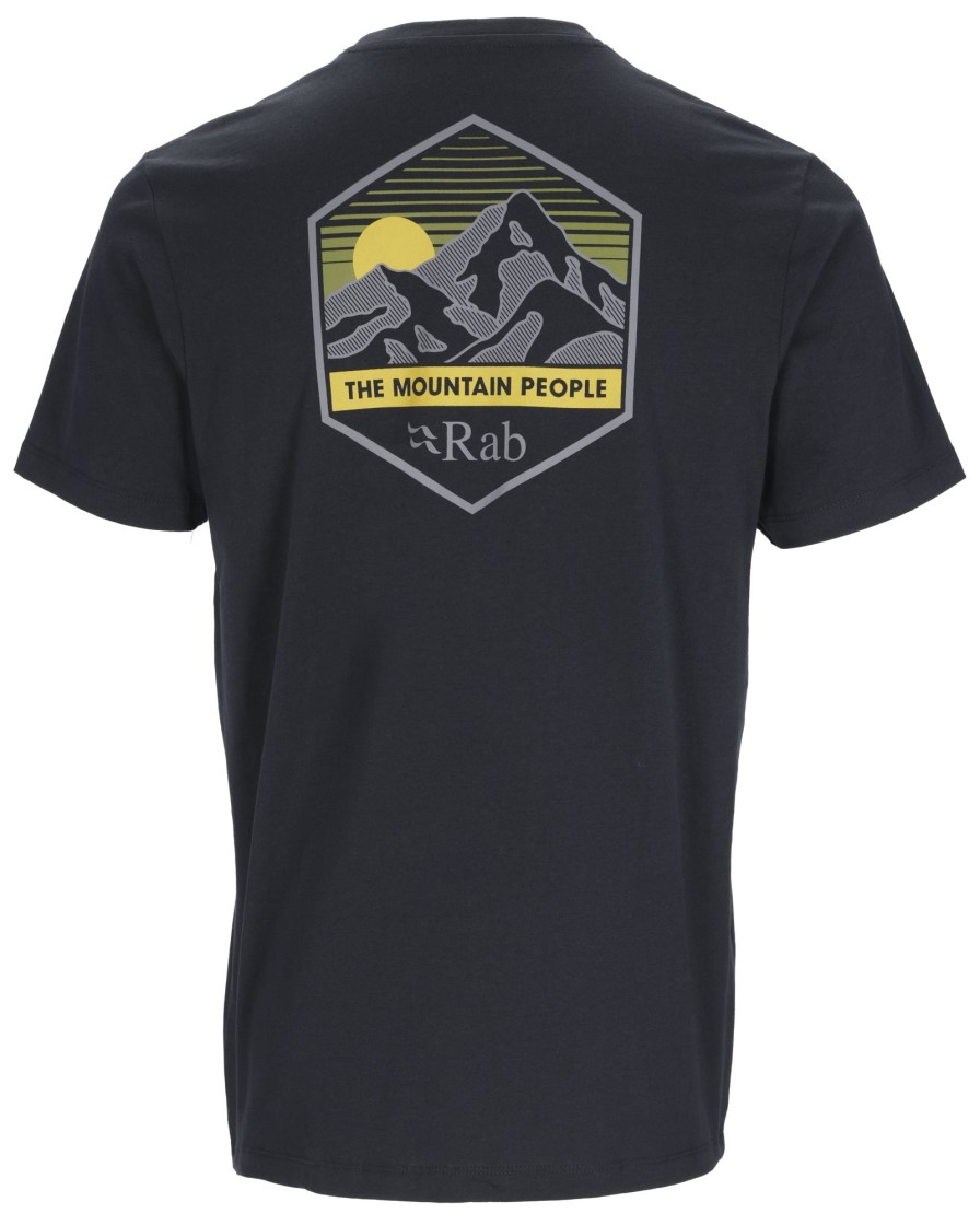 Clothing Rab T Shirts & Base Layers | Rab Mens Stance Mountain Peak Tee - Beluga Grey