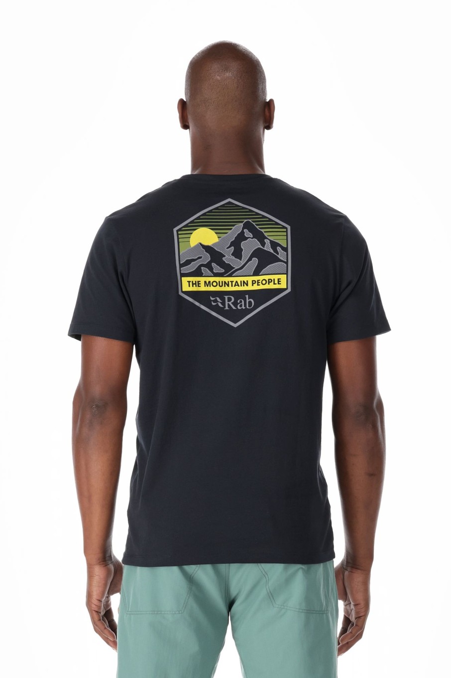 Clothing Rab T Shirts & Base Layers | Rab Mens Stance Mountain Peak Tee - Beluga Grey