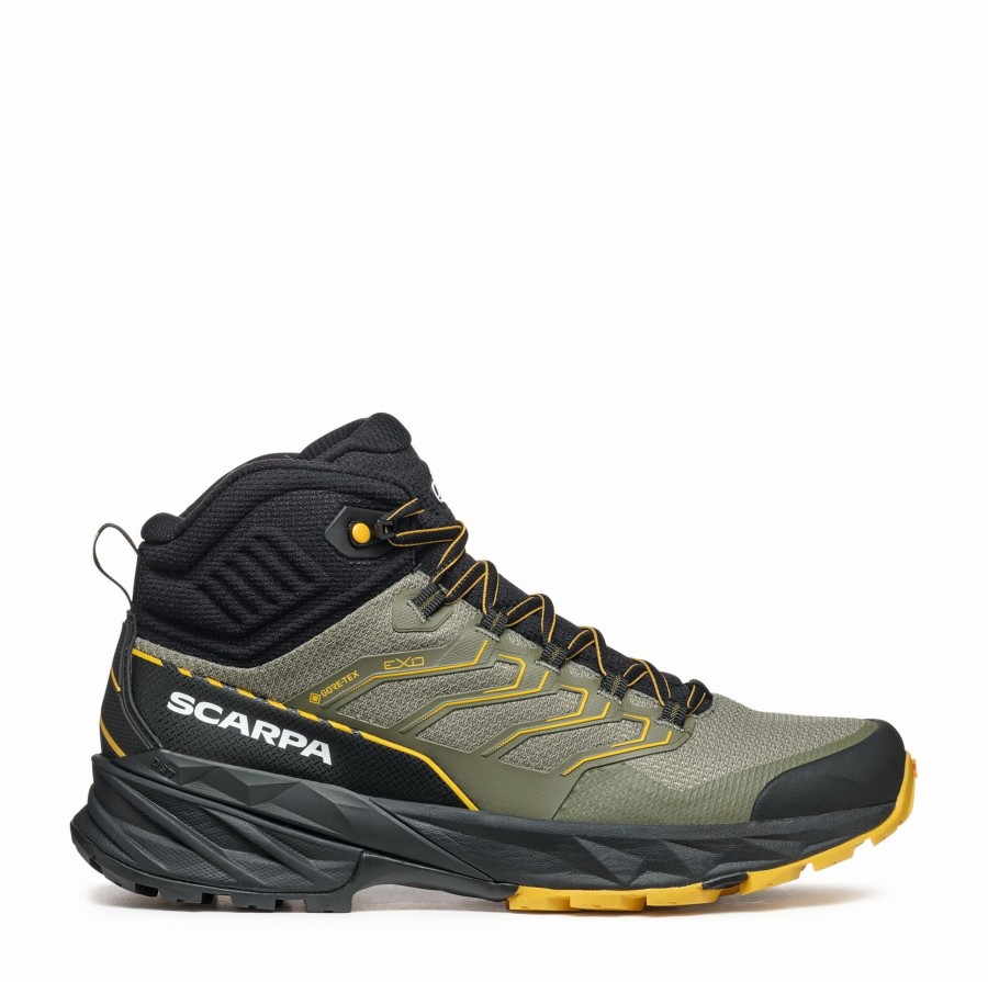 Footwear Scarpa Mid Height Boots | Scarpa Mens Rush Mid Gtx 2 Boots - Moss-Sulpher Green