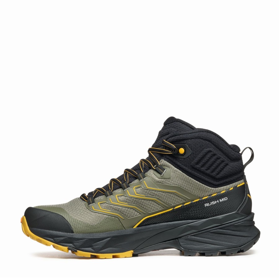 Footwear Scarpa Mid Height Boots | Scarpa Mens Rush Mid Gtx 2 Boots - Moss-Sulpher Green