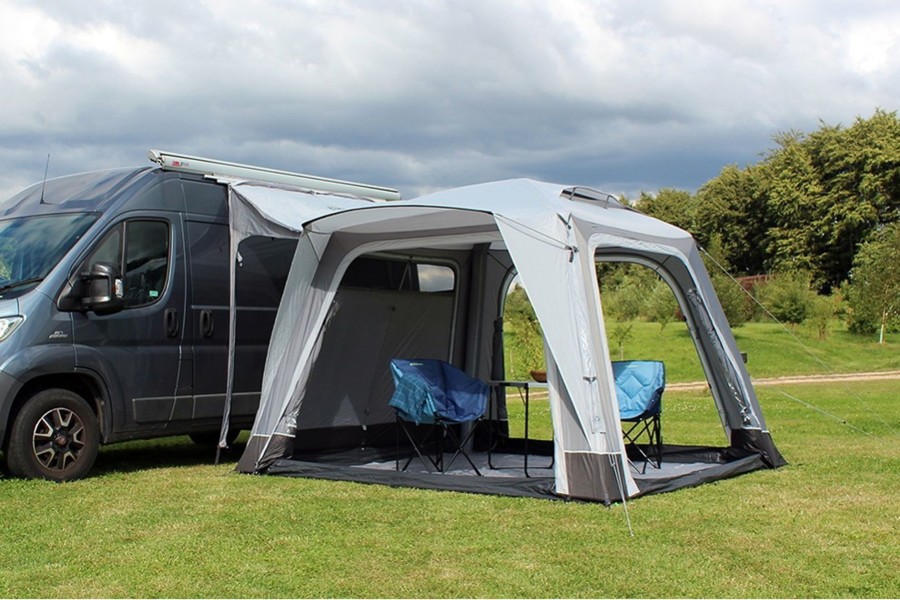 Camping Outdoor Revolution Driveaway Van Awnings | Outdoor Revolution Cayman Air Mid Drive-Away Awning Grey