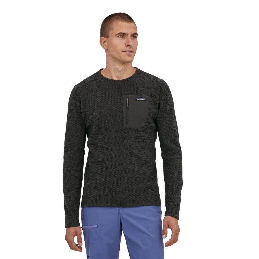 Clothing Patagonia Fleece & Mid Layer | Patagonia Mens R1 Air Crew Black