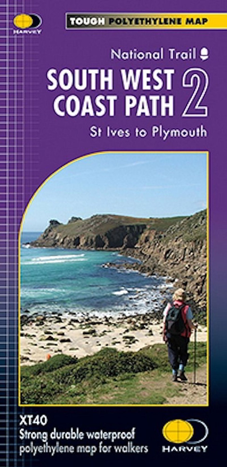 Equipment Harvey's Maps And Books | Harvey South West Coast Path 2 - St Ives To Plymouth Black