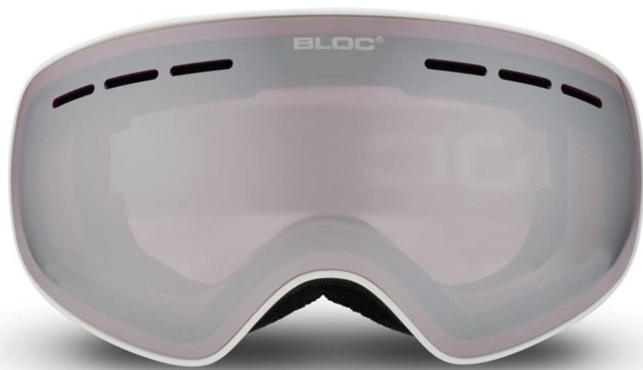 Clothing Bloc Eyewear Eyewear | Bloc Junior Moon Goggle - Matt White-Light Purple Mirror Silver Lens