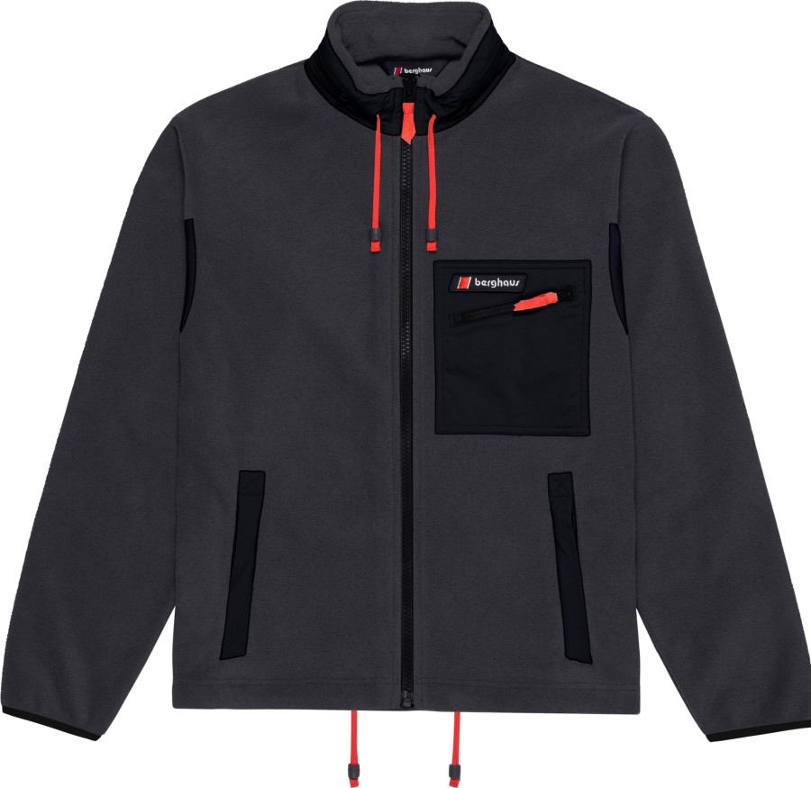 Clothing Berghaus Fleece & Mid Layer | Berghaus Unisex Ascent 91 Fleece Jacket - Au Pinstripe-Jet Black Grey