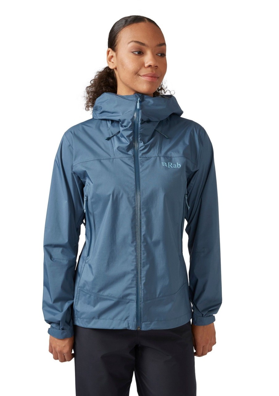 Clothing Rab Waterproof Jackets | Rab Womens Downpour Plus 2.0 Jacket - Orion Blue