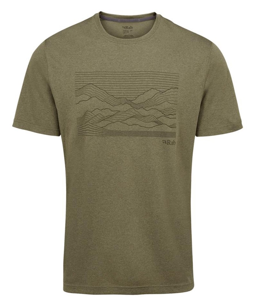 Clothing Rab T Shirts & Base Layers | Rab Mens Mantle Outline Tee - Light Khaki Green