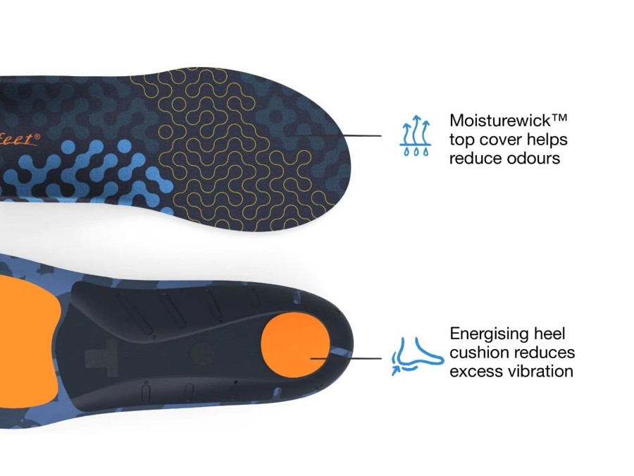 Footwear Superfeet Footbeds & Insoles | Superfeet Active Cushion Medium Arch Insoles Blue