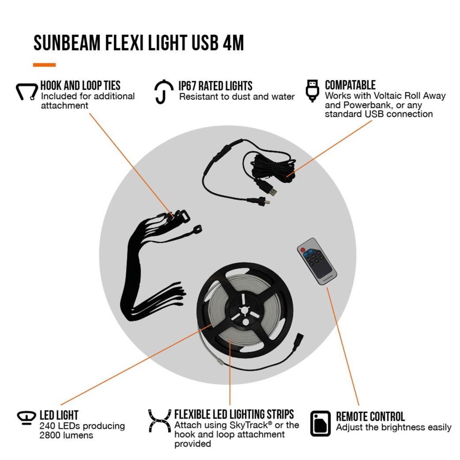 Equipment Vango Lanterns | Vango Usb Sunbeam Flexi Light - 4M White