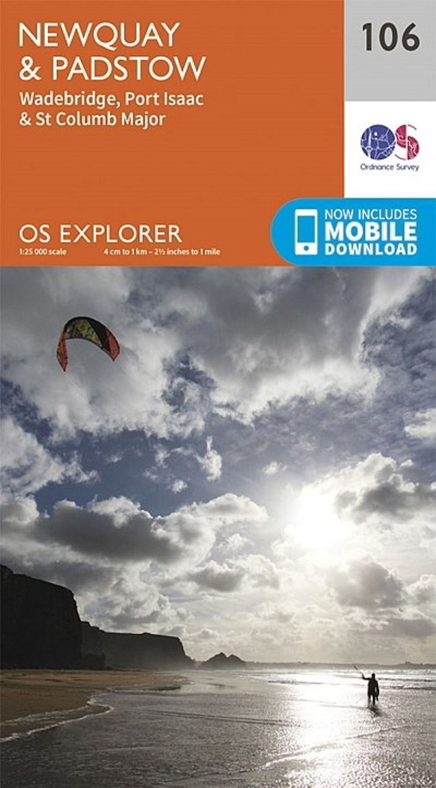 Equipment Ordnance Survey Maps And Books | Os Explorer Map 106 - Newquay And Padstow Orange