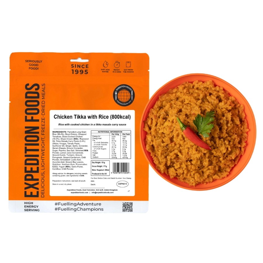 Equipment Expedition Foods Lunch/ Dinner | Expedition Foods Chicken Tikka With Rice - 800Kcal Orange