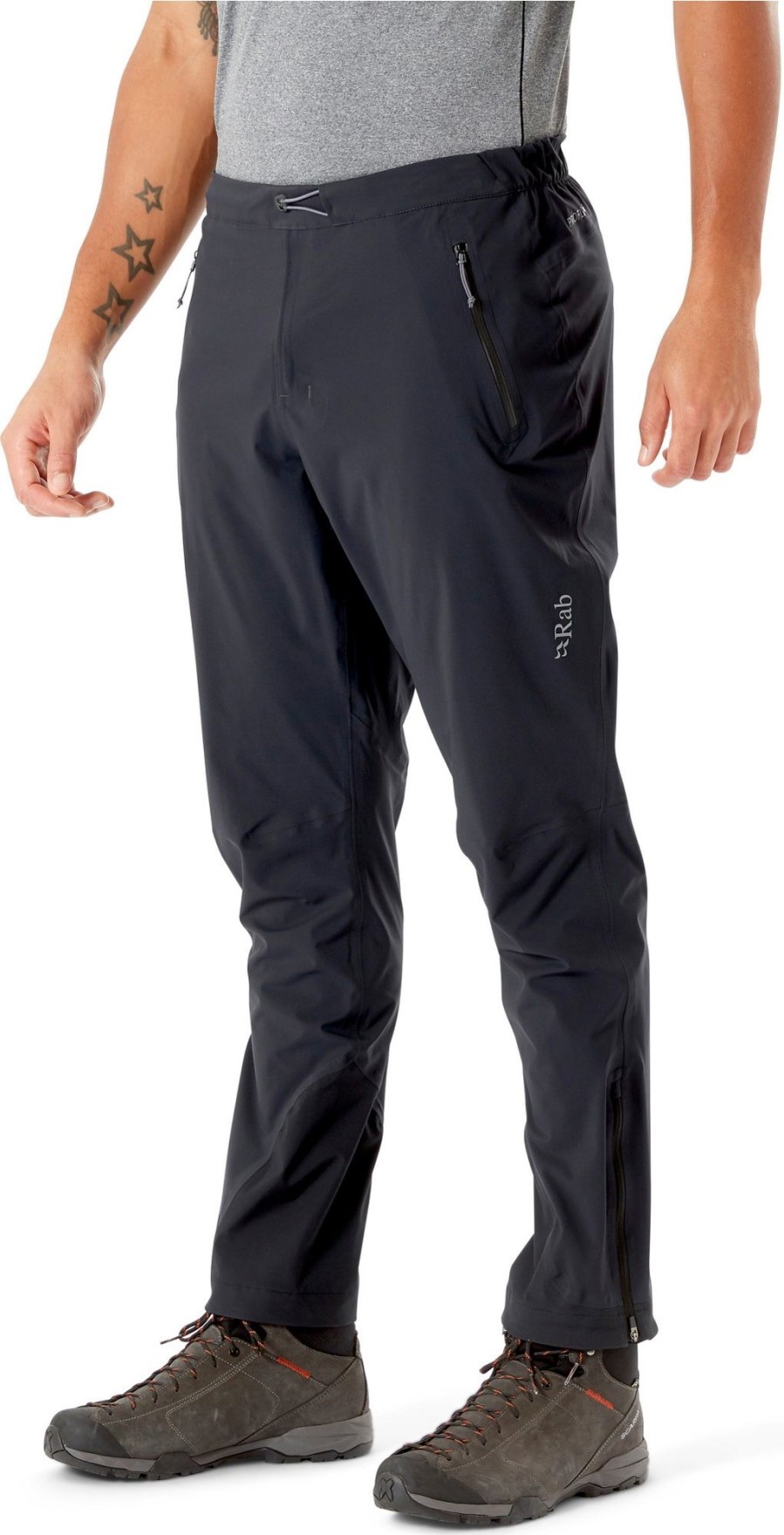 Clothing Rab Waterproof Trousers | Rab Mens Kinetic 2.0 Pants - Regular Leg - Beluga Black