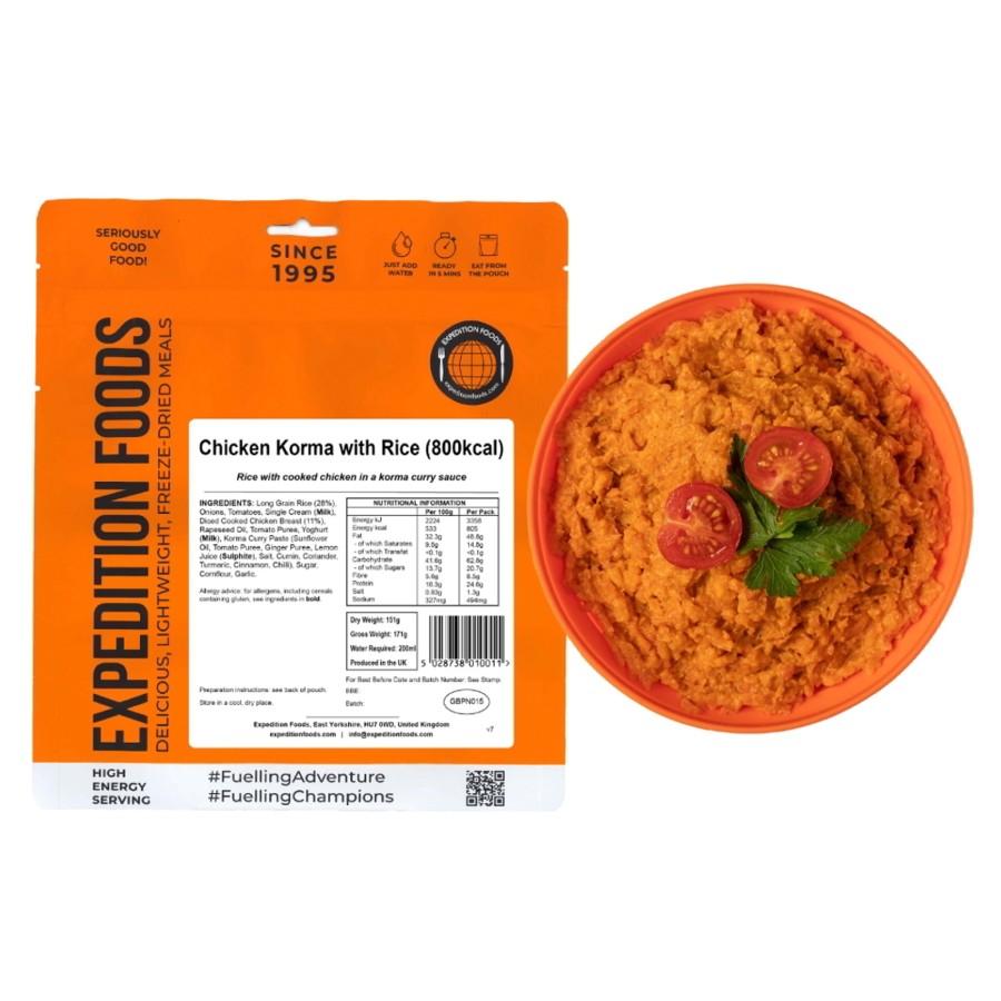 Equipment Expedition Foods Lunch/ Dinner | Expedition Foods Chicken Korma With Rice - 800Kcal Orange